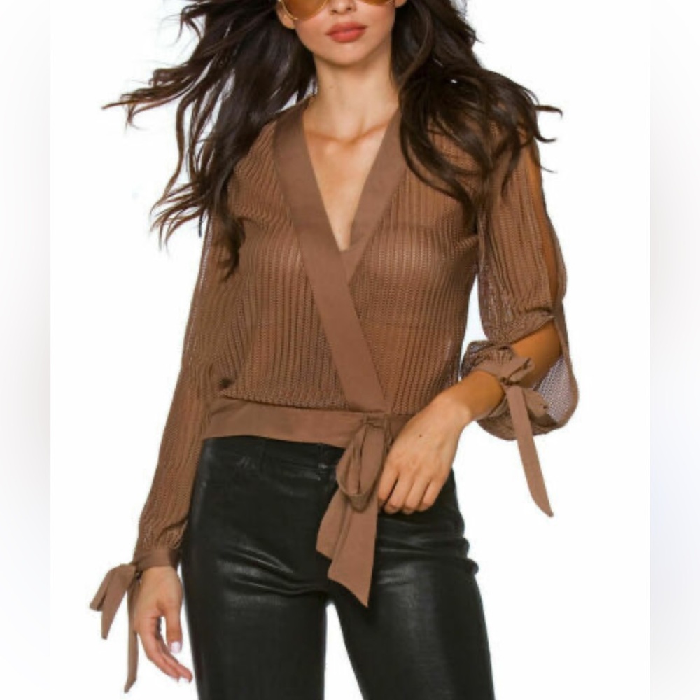 Carmin Tie Front Wrap Top